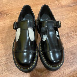 Dr. Martens Black Polley Smooth Leather Mary Janes, Size 10, Never Worn